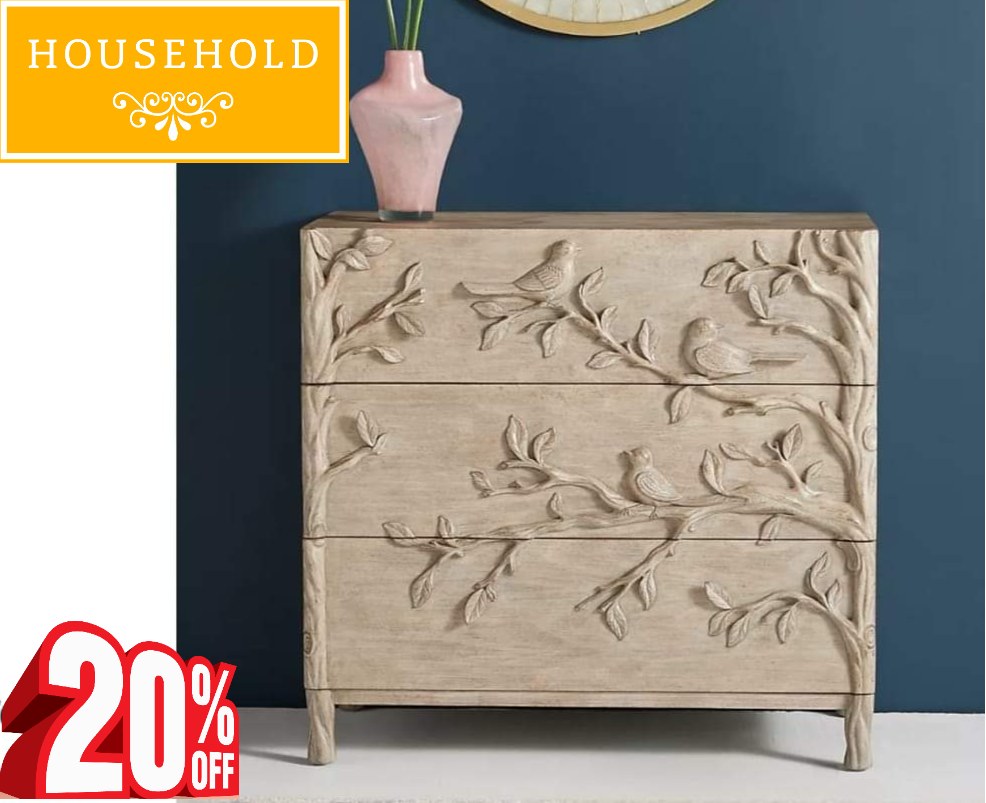 Ornithology Three Drawer Dresser