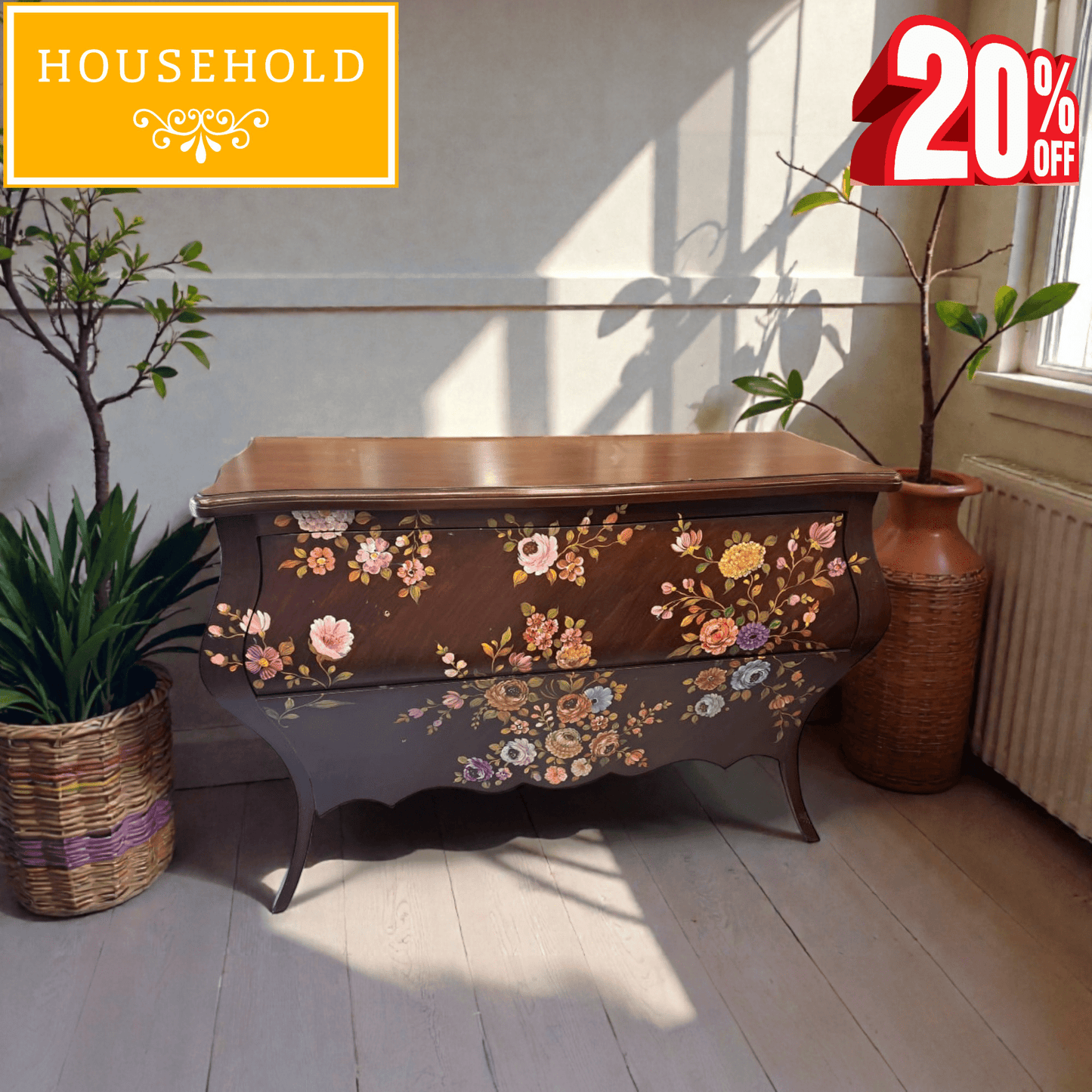 Vintage Blossom Storage Chest - Household Item