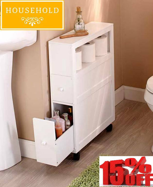 Slim Bathroom Storage Cabinet (Movable)