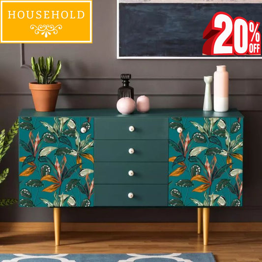 Hand Painted side board with 4 drawer