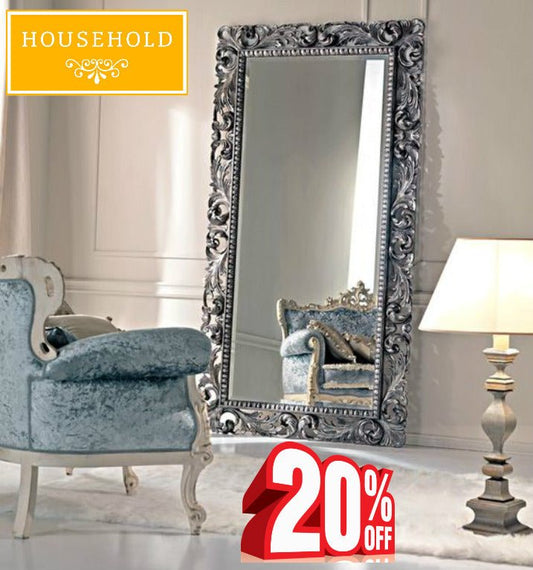 Carved Mirror with inner Dotted Lines - Household Item