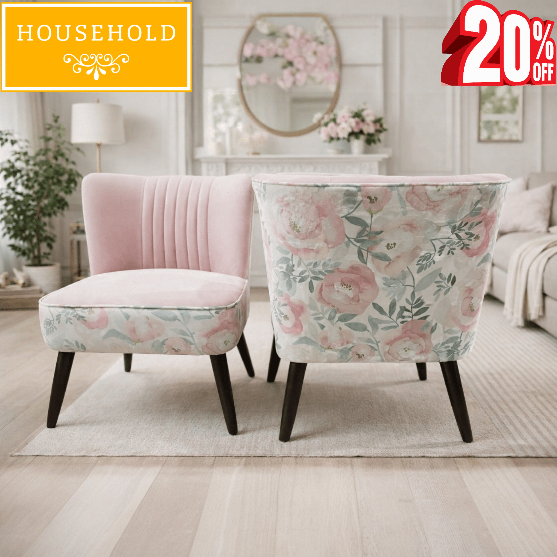 Flora Curve Accent Lounge Chairs (Set of 2) - Household Item