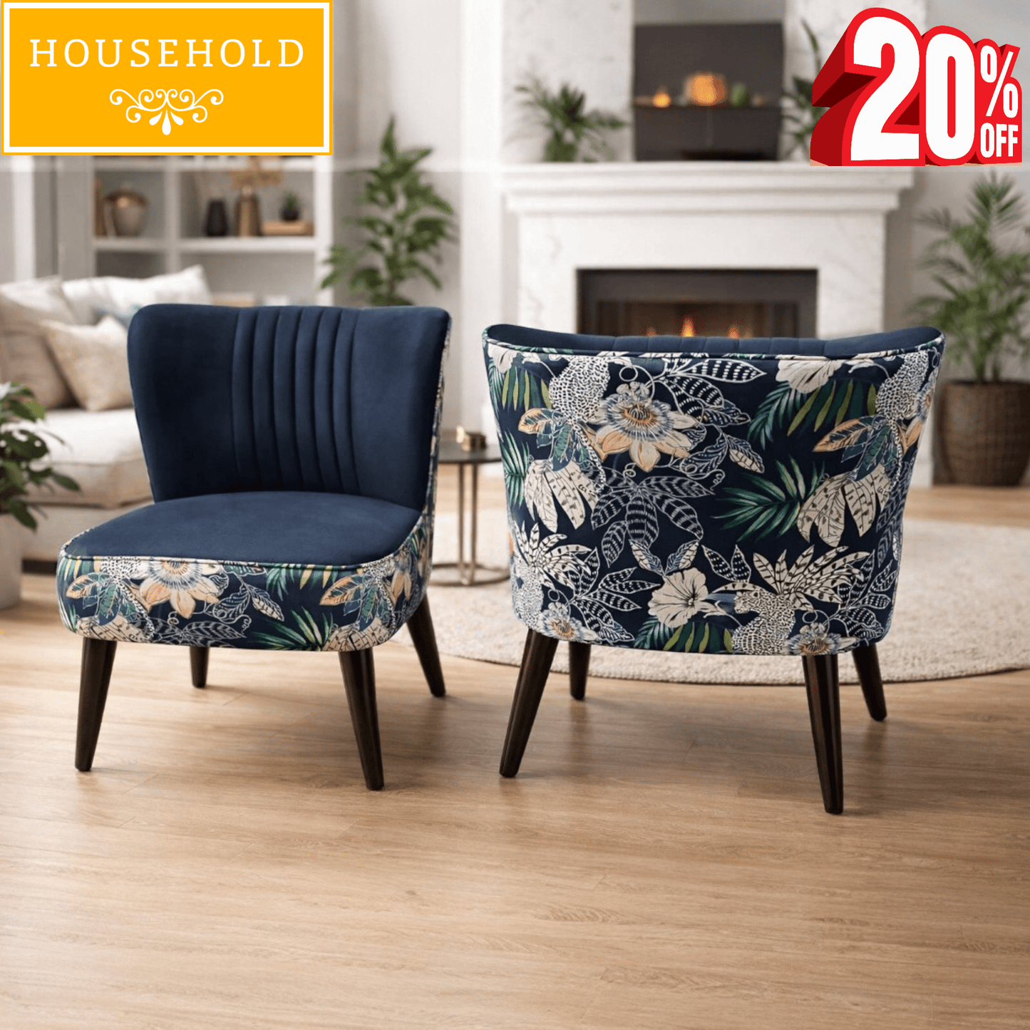 Flora Curve Accent Lounge Chairs (Set of 2) - Household Item