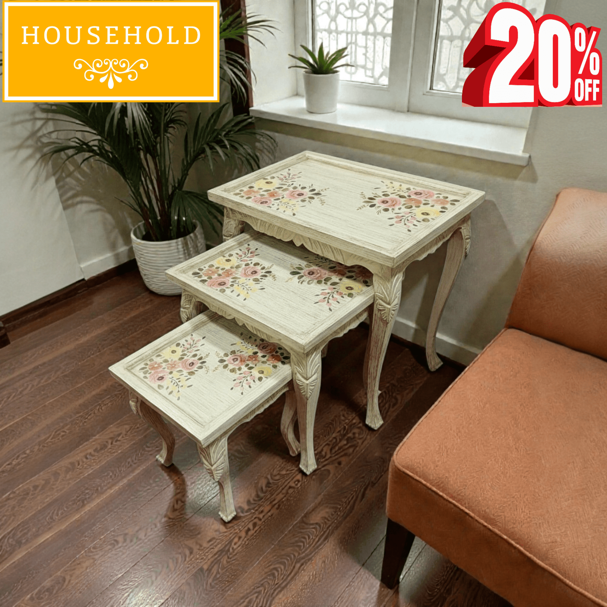 Floral Harmony Nesting Tables - Household Item