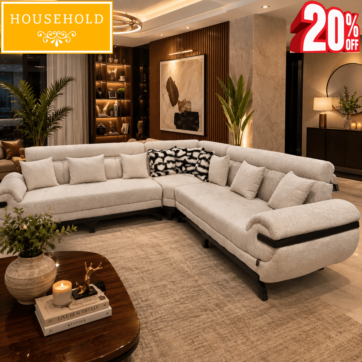 Luxe Haven L - Shape Corner Sofa - Household Item