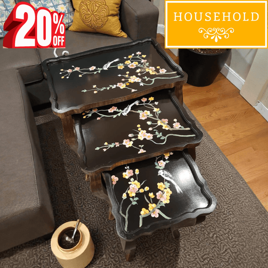 Midnight Blossom Nesting Tables - Household Item